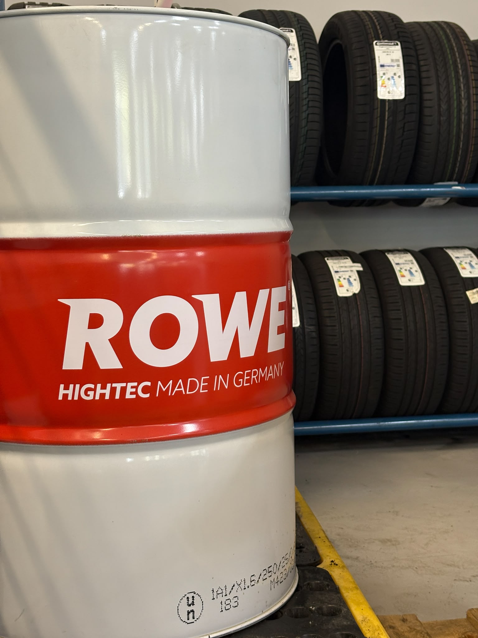 ROWE HighTec oil drum, made in Germany, in a UK workshop